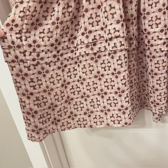 NWOT Misa Pink Tile Print Pullover Mini Dress Smocked Waist Size XS - Picture 9 of 12